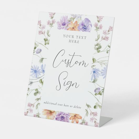 Wildflower Vrijgezellenfeest aangepaste tekst teke Reclamebord Met Voetstuk (Voorkant)