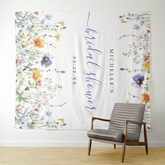 Wildflower Vrijgezellenfeest achtergrond Wandkleed (In Situ (horizontaal))