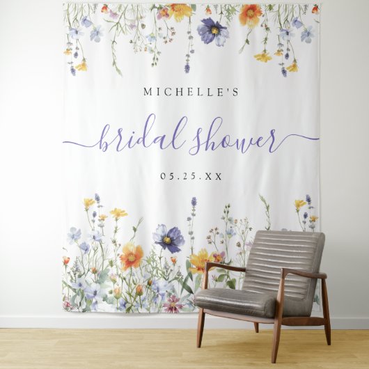 Wildflower Vrijgezellenfeest achtergrond Wandkleed (In situ)