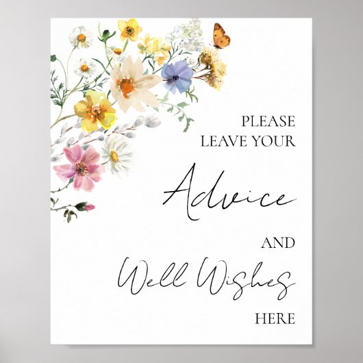 Wildflower Vrijgezellenfeest advies en goede wense Poster (Voorkant)