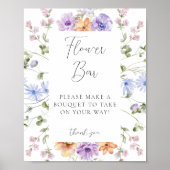 Wildflower Vrijgezellenfeest Bloem Bar Teken Poster (Voorkant)