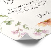 Wildflower Vrijgezellenfeest Bloem Bar Teken Poster (Hoek)