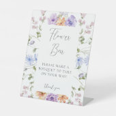 Wildflower Vrijgezellenfeest Bloem Bar Teken Reclamebord Met Voetstuk (Voorkant)