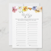 Wildflower Vrijgezellenfeest Bruiloft A-Z Spel Kaa Kaart (Voorkant)
