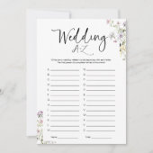 Wildflower Vrijgezellenfeest bruiloft A-Z spel Kaart (Voorkant)