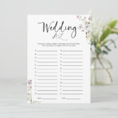 Wildflower Vrijgezellenfeest bruiloft A-Z spel Kaart (Staand voorkant)