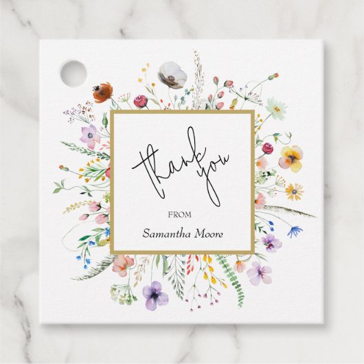 Wildflower Vrijgezellenfeest Dank u Bedankjes Labels (Voorkant)