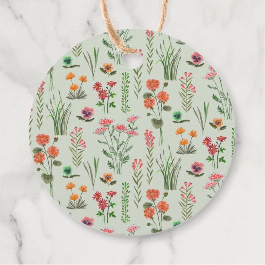 Wildflower Vrijgezellenfeest Dank u Bedankjes Labels (Achterkant)