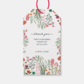 Wildflower Vrijgezellenfeest Dank u Cadeaulabel (Voorkant)