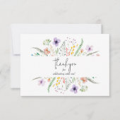 Wildflower Vrijgezellenfeest Dank u Notitiekaartje (Voorkant)