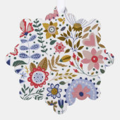 Wildflower Vrijgezellenfeest Dank u Ornament Kaart (Achterkant)