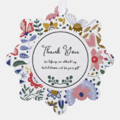 Wildflower Vrijgezellenfeest Dank u Ornament Kaart (Voorkant)