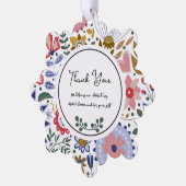 Wildflower Vrijgezellenfeest Dank u Ornament Kaart (Links)