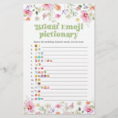 Wildflower vrijgezellenfeest emoji pictionary game (Voorkant)