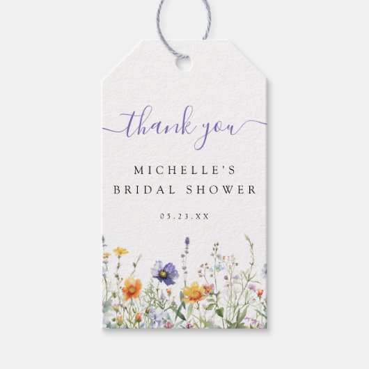 Wildflower Vrijgezellenfeest Favor Cadeaulabel (Voorkant)