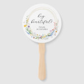 Wildflower Vrijgezellenfeest Favor Handwaaier (Voorkant)