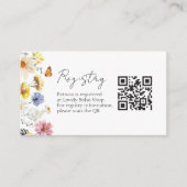 Wildflower Vrijgezellenfeest Gift Registry QR Kaar Informatiekaartje (Voorkant)