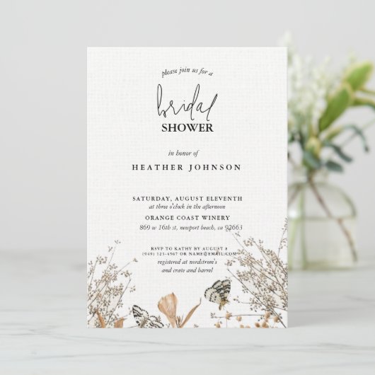 Wildflower Vrijgezellenfeest grillig elegant Kaart (Staand voorkant)