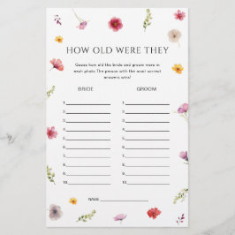 Wildflower Vrijgezellenfeest Guess Leeftijd Spel