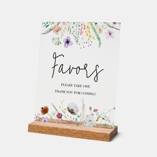 Wildflower Vrijgezellenfeest gunsten Acryl Bord (Hoek)