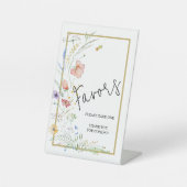 Wildflower Vrijgezellenfeest gunsten Reclamebord Met Voetstuk (Voorkant)