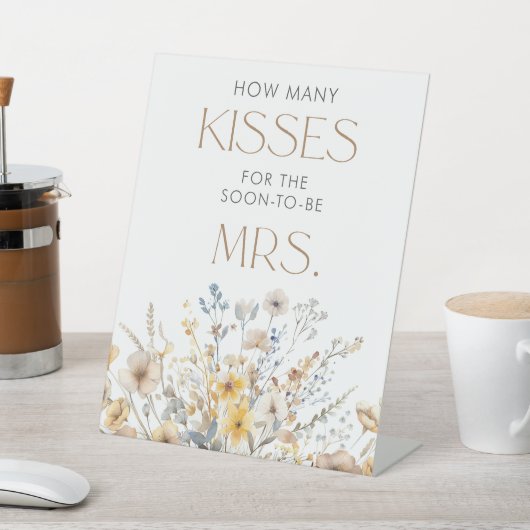 Wildflower Vrijgezellenfeest hoeveel kussen Reclamebord Met Voetstuk (Insitu)