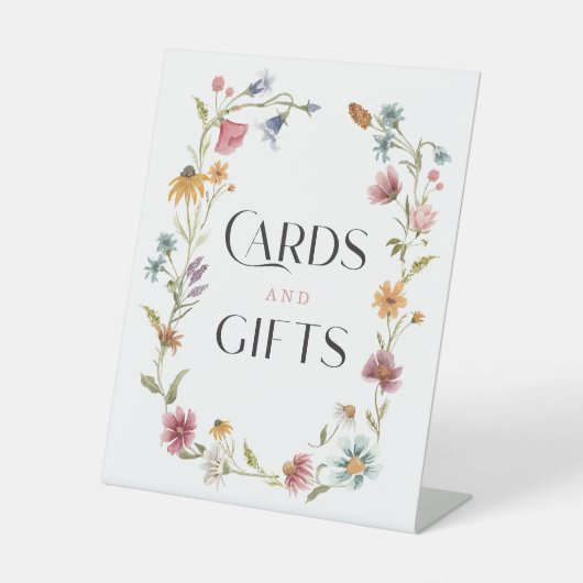 Wildflower Vrijgezellenfeest Kaarten Cadeaus Tafel Reclamebord Met Voetstuk (Voorkant)