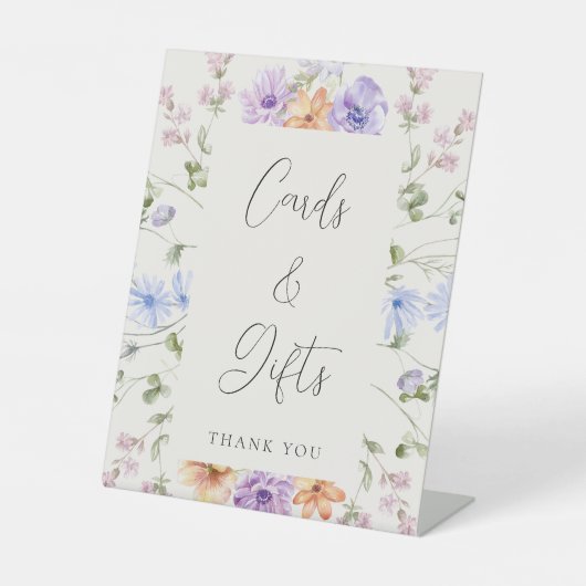 Wildflower Vrijgezellenfeest Kaarten en geschenken Reclamebord Met Voetstuk (Voorkant)