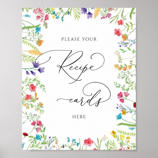 Wildflower Vrijgezellenfeest Laat recept Kaart hie Poster (Voorkant)
