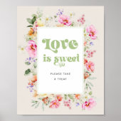 Wildflower vrijgezellenfeest Liefde is zoet Poster (Voorkant)