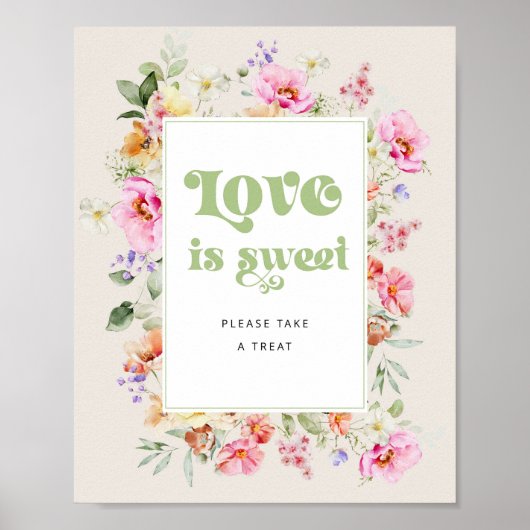 Wildflower vrijgezellenfeest Liefde is zoet Poster (Voorkant)