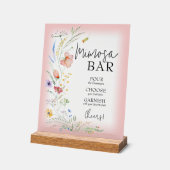 Wildflower Vrijgezellenfeest Mimosa Bar Acryl Bord (Hoek)