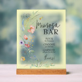 Wildflower Vrijgezellenfeest Mimosa Bar Acryl Bord (Neutraal)