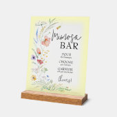 Wildflower Vrijgezellenfeest Mimosa Bar Acryl Bord (Hoek)