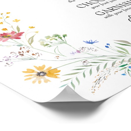 Wildflower Vrijgezellenfeest Mimosa Bar Poster (Hoek)