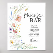 Wildflower Vrijgezellenfeest Mimosa Bar Poster (Voorkant)