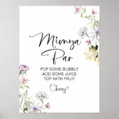 Wildflower Vrijgezellenfeest Mimosa Bar Teken Poster (Voorkant)