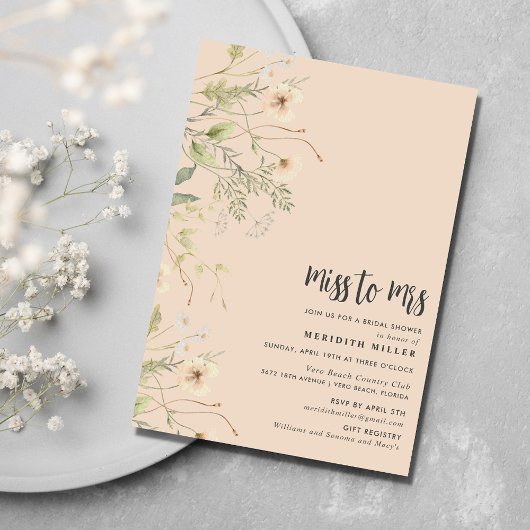 Wildflower Vrijgezellenfeest Party Kaart