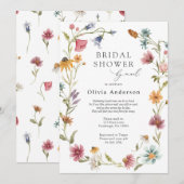 Wildflower Vrijgezellenfeest per Mail Invitation Kaart (Voorkant / Achterkant)