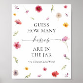 Wildflower Vrijgezellenfeest Raad eens hoeveel kus Poster (Voorkant)