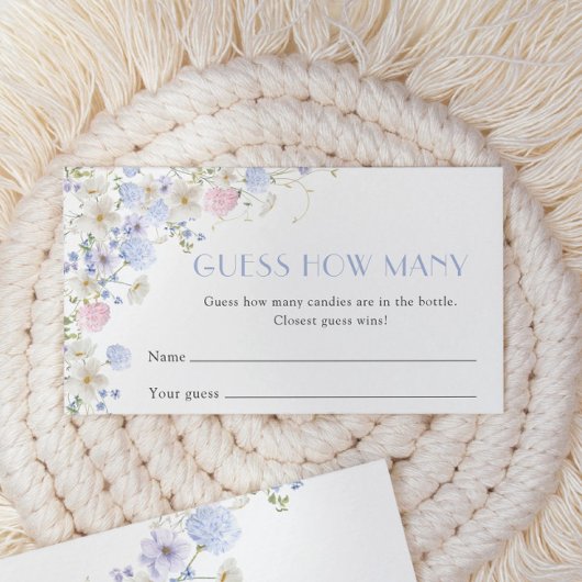 Wildflower Vrijgezellenfeest Raad eens hoeveel spe Informatiekaartje