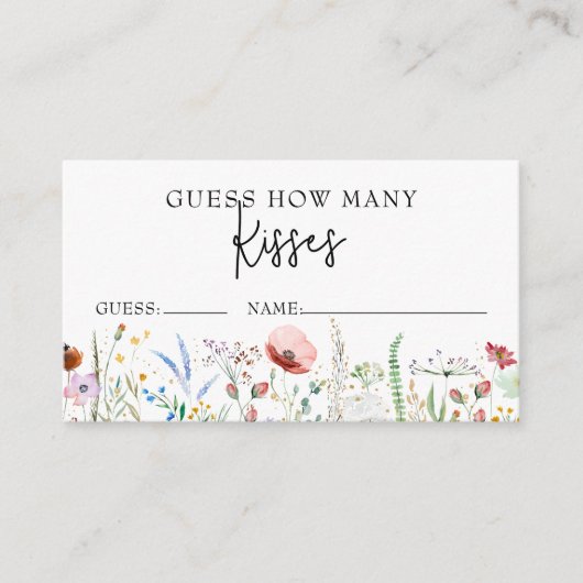 Wildflower Vrijgezellenfeest Raad eens hoeveel spe Informatiekaartje (Voorkant)