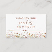 Wildflower Vrijgezellenfeest Raad hoeveel Snoep sp Informatiekaartje (Voorkant)