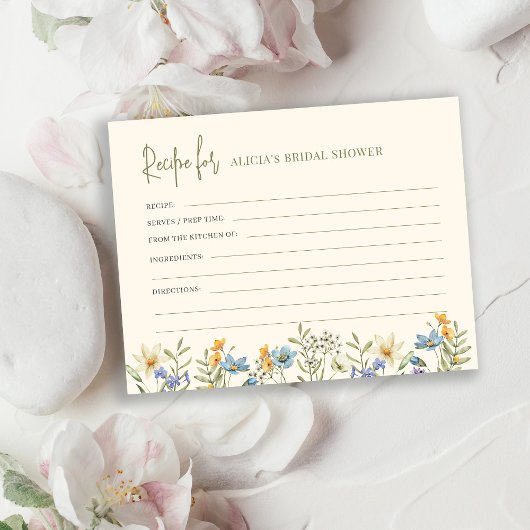 Wildflower vrijgezellenfeest recept informatiekaartje