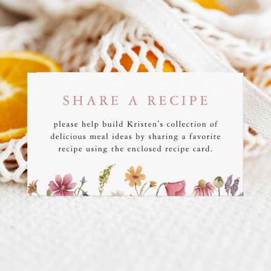 Wildflower Vrijgezellenfeest recept Informatiekaartje