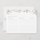 Wildflower Vrijgezellenfeest Recept Kaart Boho Flo (Voorkant)