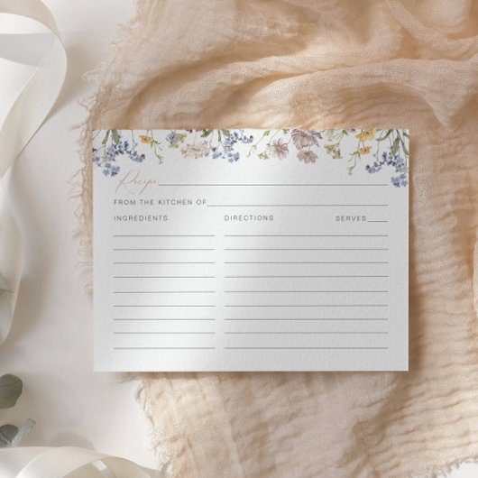 Wildflower Vrijgezellenfeest Recept Kaart Boho Flo