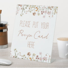 Wildflower Vrijgezellenfeest recept Kaart hier Reclamebord Met Voetstuk