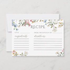 Wildflower Vrijgezellenfeest Recept Kaart Sjabloon