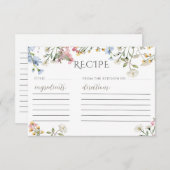 Wildflower Vrijgezellenfeest Recept Kaart Sjabloon (Voorkant / Achterkant)
